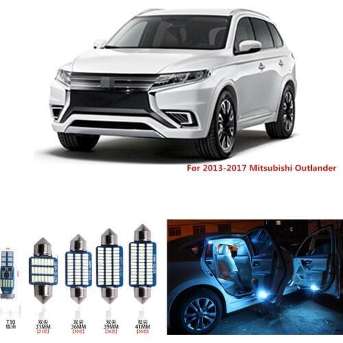 11pcs CANBUS White LED Light Car Bulbs Interior Package Kit For 2013-2017 Mitsubishi Outlander Map Dome Trunk Glove Box Lamp