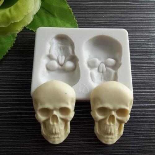 Halloween Skull Fondant Mould Silicone DIY Cookie Cutter Mold Cake Baking Kitchen Decor Chocolate Fudge Mould TXTB1