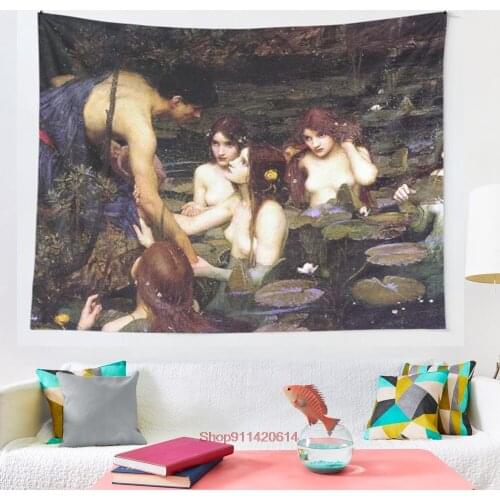 HYLAS AND THE NYMPHS WATERHOUSE tapestry Hippie Tapestry Wall Hanging for Living Room Bedroom Dorm Room Home Decor Tapiz