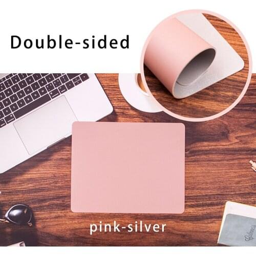 PU Leather Waterproof Cup Mats Deskpad Girls Mouse Pad Mat for Mice Kawaii Cute Double-sided Mat for Mouse Office 21x26cm