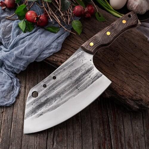 Kitchen Hunting Knife Boning Handmade Stainless Steel Full-Tang Forged Filleting Butcher Chef Meat Cleaver Outdoor Camping Knife