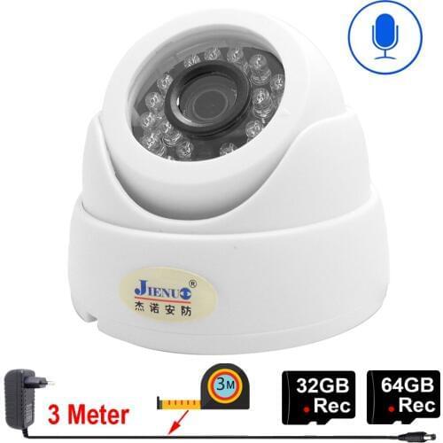 JIENUO Dome Ip Camera Wifi 1080P 720P HD 64G 32G Audio Indoor Night Vision CCTV Security Surveillance Network Wireless Home Cam