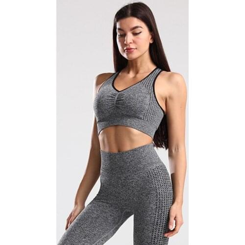 LANTECH Women Sports Suits Yoga Sets Lifting Squat Gym Fitness Pants Leggings Bra Exercise Sportswear Clothes Sports Activewear