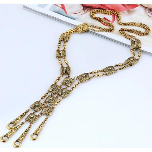 LZHLQ 2020 Fashion Bohemian Statement Maxi Long Necklace Collier Colar Vintage Collar Boho Necklace Women Fine Jewelry