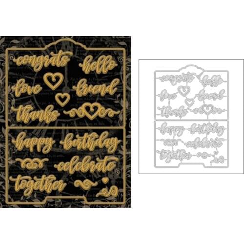 2020 Hot New Together Celebrate Happy Birthday English Word Metal Cutting Dies For Scrapbooking Foil Card Paper Making no stamps