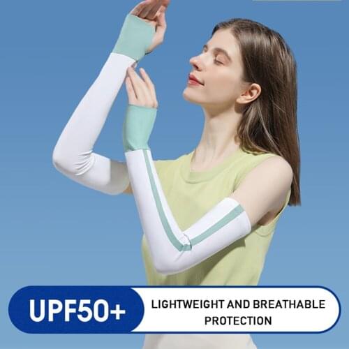 Fashion Men Women Arm Sleeves Summer Sun UV Protection Ice Cooling Cycling Running Arm Warmer Climbing Driving Arm Cover