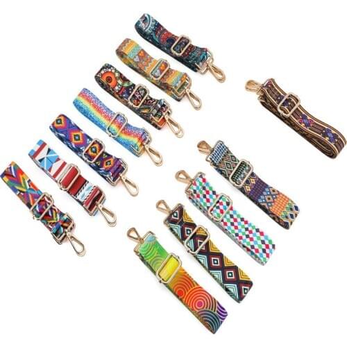 Fashion Colorful Bag Strap Belt Flower Replacement Wide Straps For Crossbody Bag Accessories Nylon Shoulder Strap For Bags