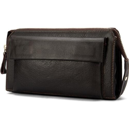 Men Handbags Male Wallets Clutch Genuine Leather Soft Natural Leather 2019 Fashion Men Casual Bag Designer Ipad Phone Bag