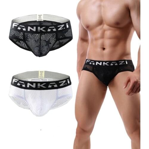 Men Underwear Briefs Mens Stars Mesh Underpants Cueca Masculina U Pouch Male Panties Mens briefs Gay Underwear Ropa Pants