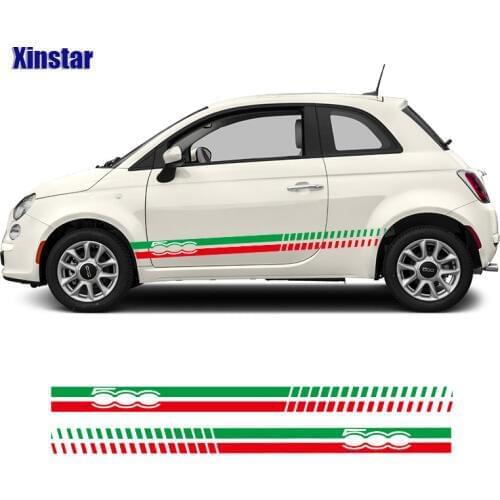 2pcs Decal Sticker car side sticker for fiat 500 SS GT