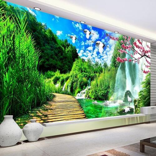 Custom Mural Wallpaper Nature Landscape 3D Poster Waterproof Canvas Wall Painting Photo Wallpapers For Living Room Kitchen Wall