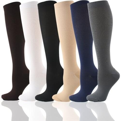 RMSWEETYIL 6Pairs Compression Socks For Women Medical Pregnancy Nursing Stockings Running Travel Athletic Long Knee High Sock