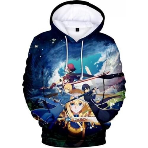 Novelty SAO 3D Hoodies Sword Art Online Print Casual Sweatshirts Men Women Fashion Hot Sale Anime Hoodies Sword Art Online Tops