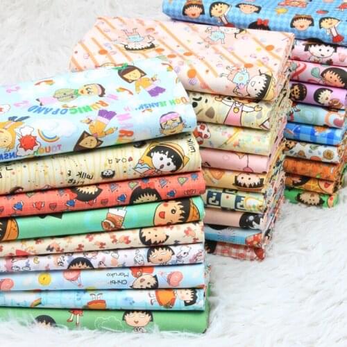 Wholesale Japanese Anime Maruko Printed Cartoon Pure Cotton Fabric By The Yard Sew Dress Clothes Patchwork DIY Handmade Material