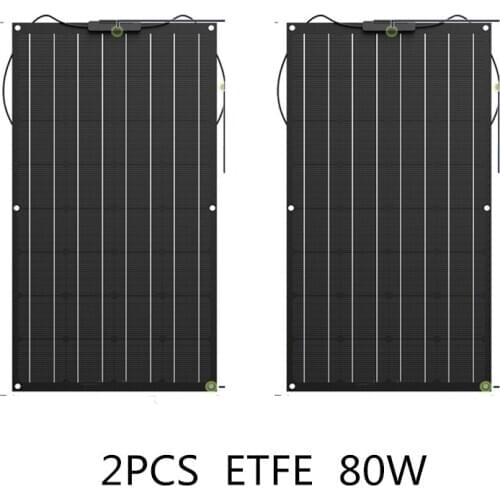 ETFE film Monocrystalline Lightweight 80Watt Flexible Solar Panel for Marine & RV/Boat/Other Off Grid Applications