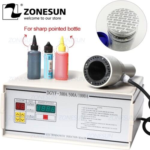 ZONESUN FK-300 Small Diameter Aluminium Foil Film Portable Sealing Machine Sharp Pointed Plastic Bottle Enseal Sealer Machines