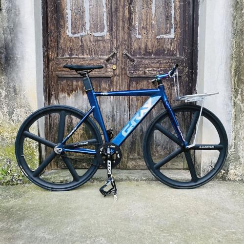 Grey fixie Bike single speed track Bicycle frame 48cm 52cm Fixed Gear Bike with Pizz bakset 700C 5 spokes Magnesium Alloy wheel