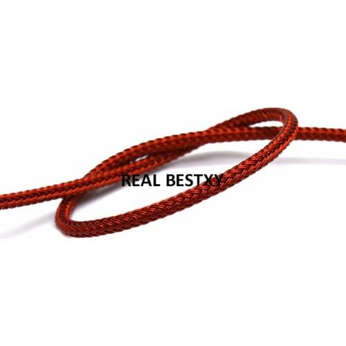 REAL BESTXY 3m/lot 3.2mm red stainless steel threads braided cords braided stainless steel wire straps jewelry findings cord