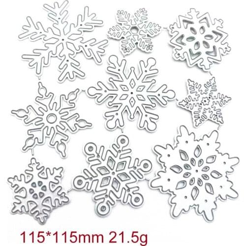 Christmas Cut Die 9pcs/set Christmas Snowflakes Cut Metal Cutting Dies Diy Molds Scrapbooking Paper Making Die Cuts Crafts