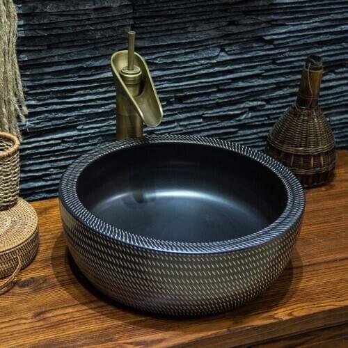 Handmade Europe Vintage Style Lavobo Ceramic Bathroom Counter top Bathroom Sink ceramic hand wash basin