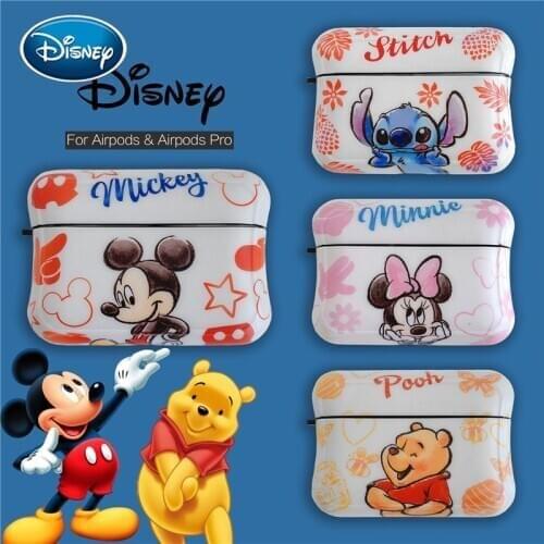 Silicone cartoon cute bear Mickey small waist Apple AirPods pro wireless earphone protective cover