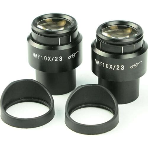 Stereo Microscope WF10X 23mm Wide Angle Eyepiece Diopter Adjustable with Eyeguards 30mm Diameter