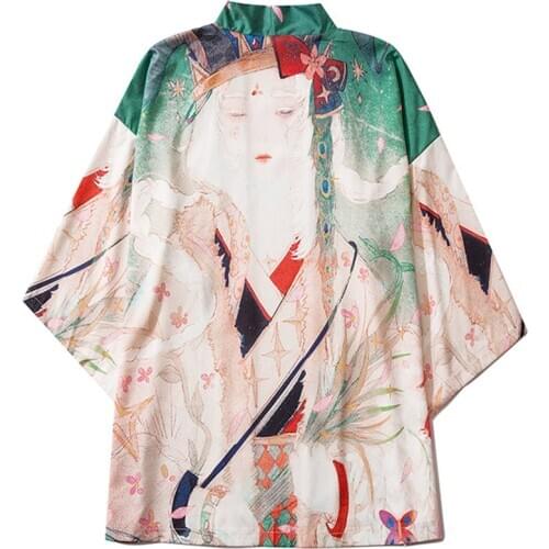 Traditional Jacket Women Causal Streetwear Shirt Yukata Haori Japanese Kimono Cardigan Men Haori Yukata Samurai Costume Clothing