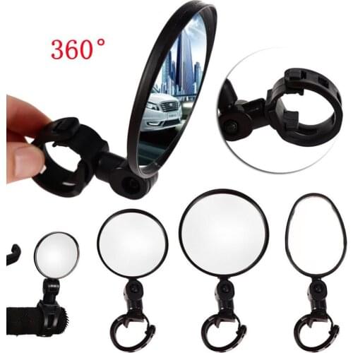 Bike Mirror Wide-angle Convex Mirror Handle Mirror The Black Mirror 360 Degree Adjustable Bike Mirror MTB Mirror Silicone