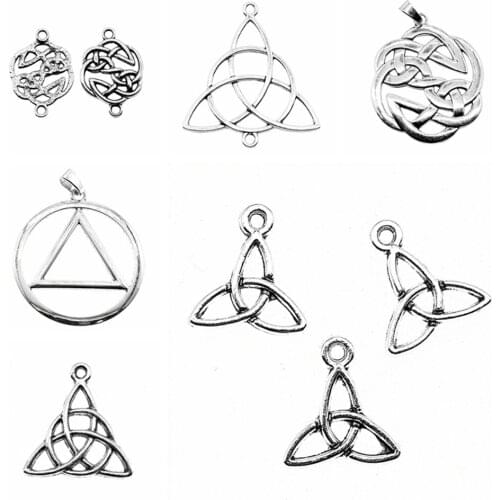 Wecharms bulk charms for jewelry making kit pendant diy jewelry accessories Triquetra Knot Symbols Connector Charms