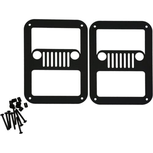 Rear Light Taillight Guard Cover Black Protector Fit for 2007-2017 Jeep Wrangler JK Unlimited (One Pair)