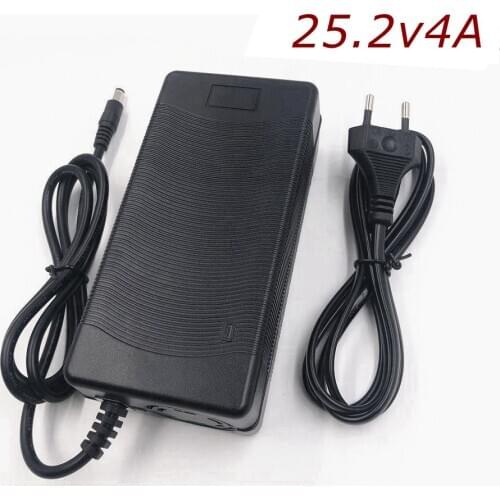 25.2V 4A lithium li-ion battery charger for 6 Series 21.6V 22.2V 24V lithium li-ion Li-polymer battery pack good quality