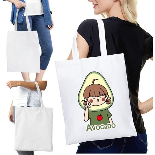 Avocado Women Bags Large Capacity Cute Style Shoulder Bag Reusable Eco-friendly Handbag Foldable Shopping Bag Ladies Tote Bag