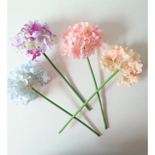 10Pcs Single Hydrangea Fake Flowers Branch for Flower Wall Wedding Flores Wreath Bride Bouquet Decoration Home Photography Props