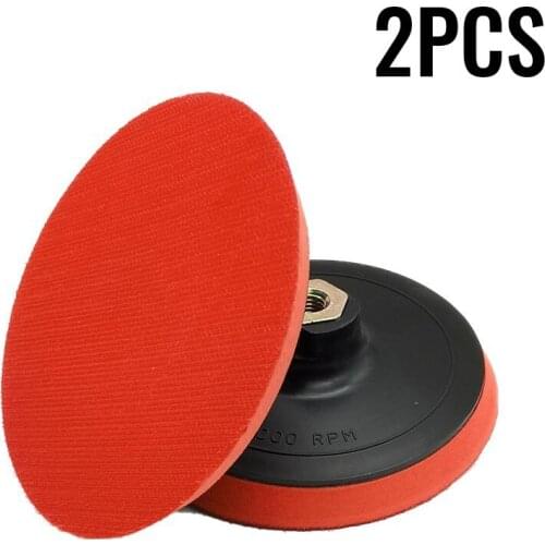 2pcs Backing Pads M14 Hook Loop 125mm Thread Polished Plate For Angle Grinder Polisher Discs For Waxing Buffing Machine