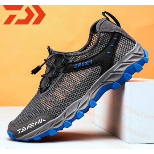 2020 Dawa Men Summer Outdoor Breathable Mesh Sports Shoes New Fishing Non-slip Hiking Shoes Hiking Wading Upstream Shoes