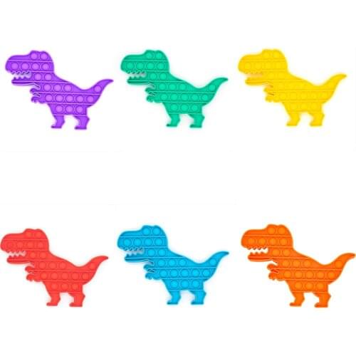 2021 Cartoon Dinosaur Push Bubble Sensory Toys Nontoxic Portable Silicone Fun Decompression Toys dropshipping