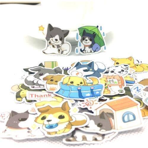40 Pcs/lot Funny little wolf dog paper Sticker Decal For Phone Laptop Bicycle Notebook Backpack Kids Toy stickers scrapbooking