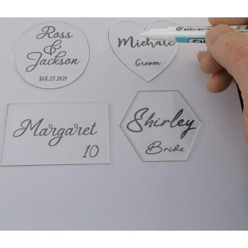 DIY Handmade Acryiic Pieces Hand Writing Name Number Clear Acrylic Boards Wedding Birthday Table Decoration Cheap Acrylic Number