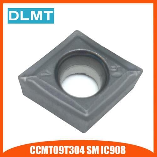 CCMT09T304 SM IC908 10PCS External Turning Tools CCMT 09T304 Carbide insert Lathe cutter turning insert