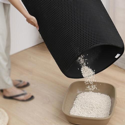 Double-Layer Cat Litter Mat EVA Trapping Pets Mat kattenmand Breathable Holes Bottom Waterproof Non-slip Pet Litter Cat Mat