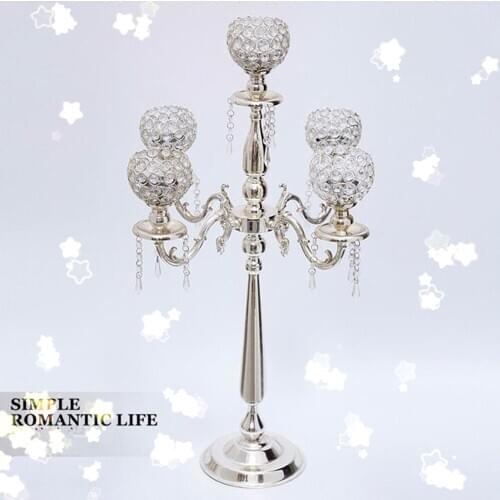 Europe Wedding crystal 5 head Candle holders/Crystal candle sticker Luxury Table Centerpiece wedding candelabras candlestick