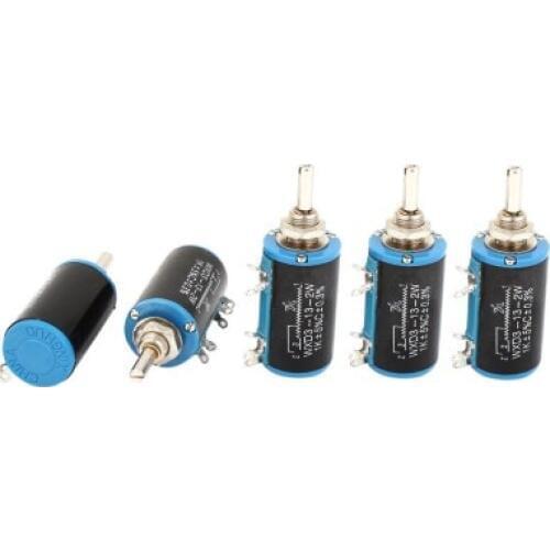 1pcs WXD3-13 1k 2.2k 4.7k 6.8k 10k 22k 33k 47K 100k ohm 2W 5 Solder Multi Turn Wire Wound Rotary Potentiometer WXD3-13