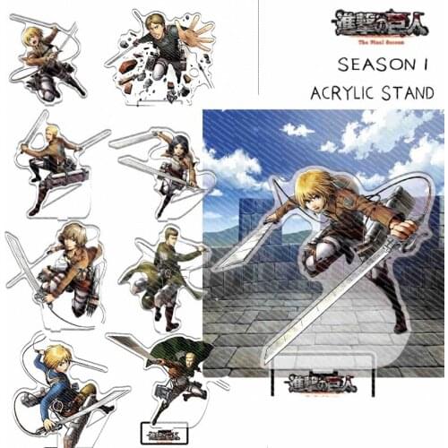 Hot Anime Attack on Titan Scenes Series Transparent Acrylic Stand Model Plate Tabletop Toy Eren Jaeger Erwin Smith Levi Ackerman