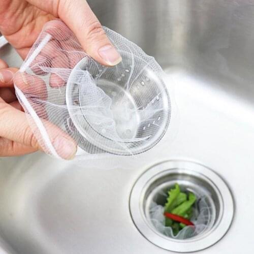 Justdolife 100pcs Kitchen Sink Mesh Leftovers Garbage Bag Anti-clogging Sink Drain Hole Trash Filter Kitchen Accessories