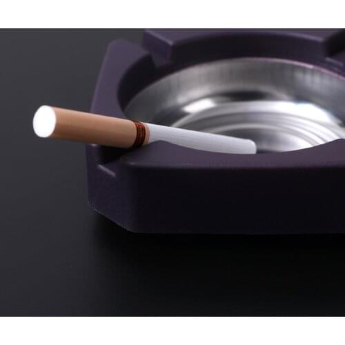 Stainless Steel Round Push Down Cigarette Windproof Ashtray With Spinning Tray Home Accessories Office Hotel Smoking Ashtray