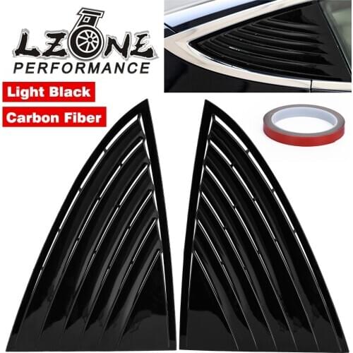 LZONE - Rear Quarter Window Louver Sun Shade Spoiler Panel Carbon fiber ABS 2pcs Shutter Cover Trim For Tesla Model 3 JR-WSS06