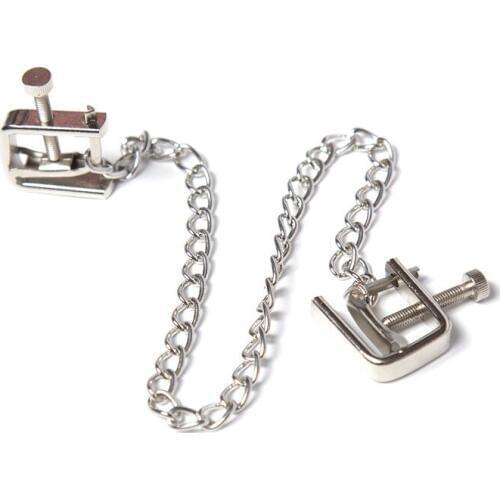 Metal Adjustable Nipple Clamps With Chain BDSM Bondage Sex Products,Nipple Clips /Labia Clitoris Clip Sex Toys For Couples