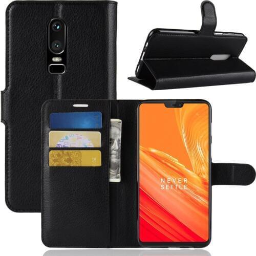 Fashion Wallet PU Leather Case Cover For OnePlus 6 Flip Protective Phone Back Shell With Card Holders