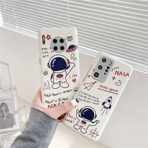 Cartoon Graffiti Phone Case for Huawei Mate 40 Pro Rocket Funda Capa for Huawei P30 P40 Astronaut Nova7 Silicone Couple Case