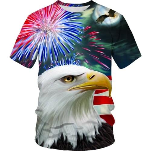 Summer fashion new 3D printing talking parrot personality design mens T-shirt casual breathable trend top